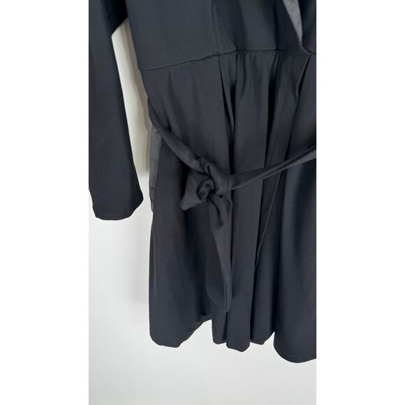 Torrid Womens Mini Tuxedo Dress Plus Size 20 Black Long Sleeve Short Tie Belt - Picture 9 of 13